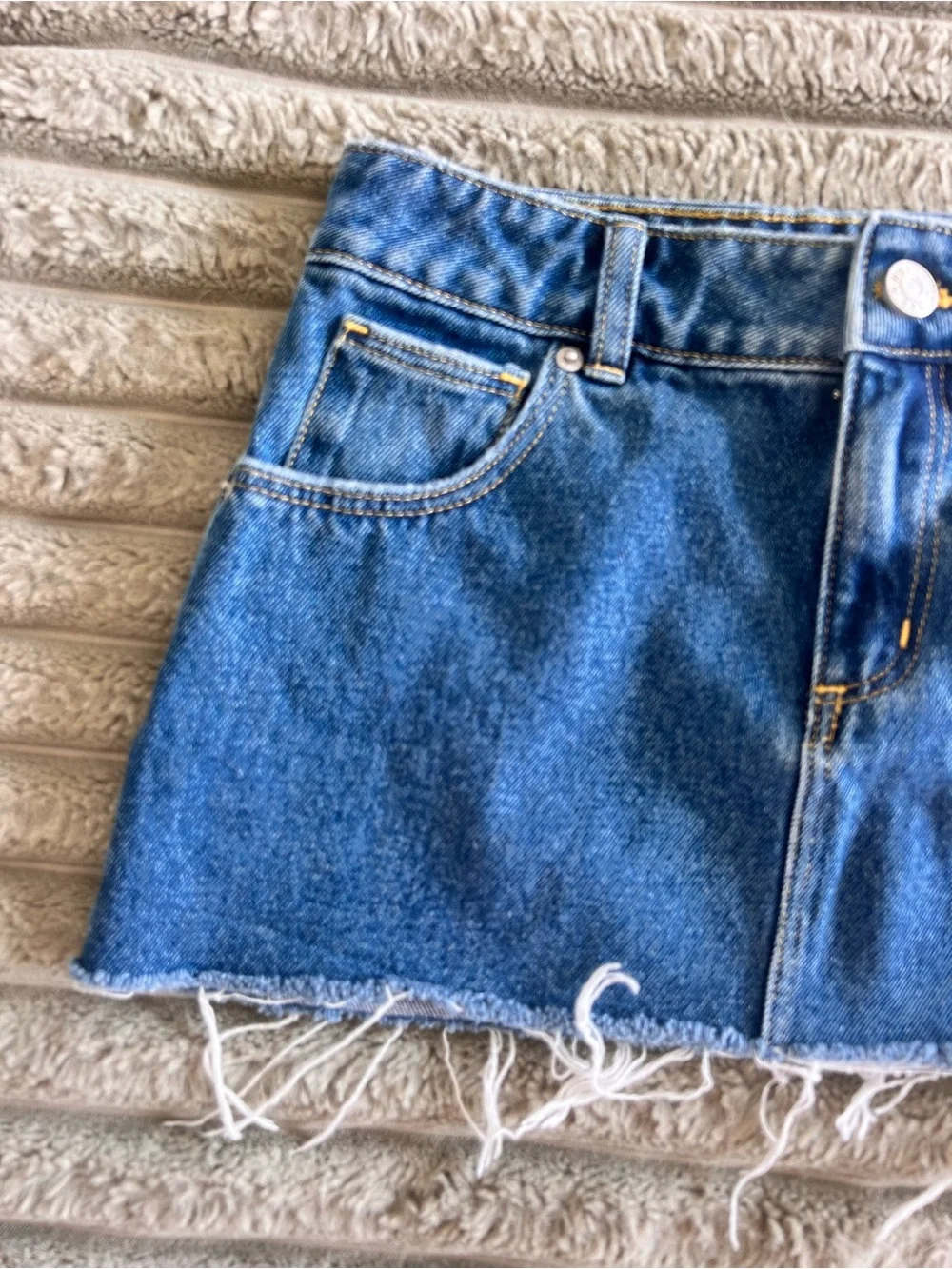 Dairy Boy Bambi Micro Mini Skirt Dark Wash Size 24 - Picture 3 of 12